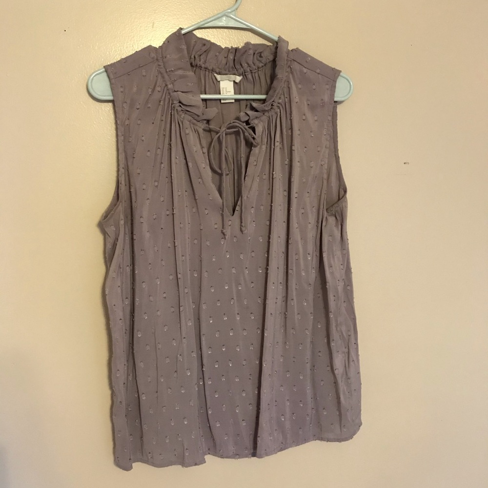 Lavender Ruffle-Neck Blouse